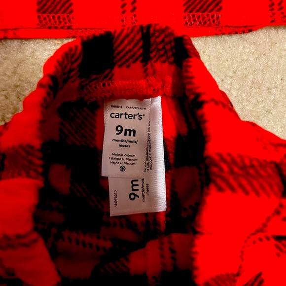 Carter’s Buffalo Plaid two piece baby pajamas 9M NWT - Picture 7 of 7